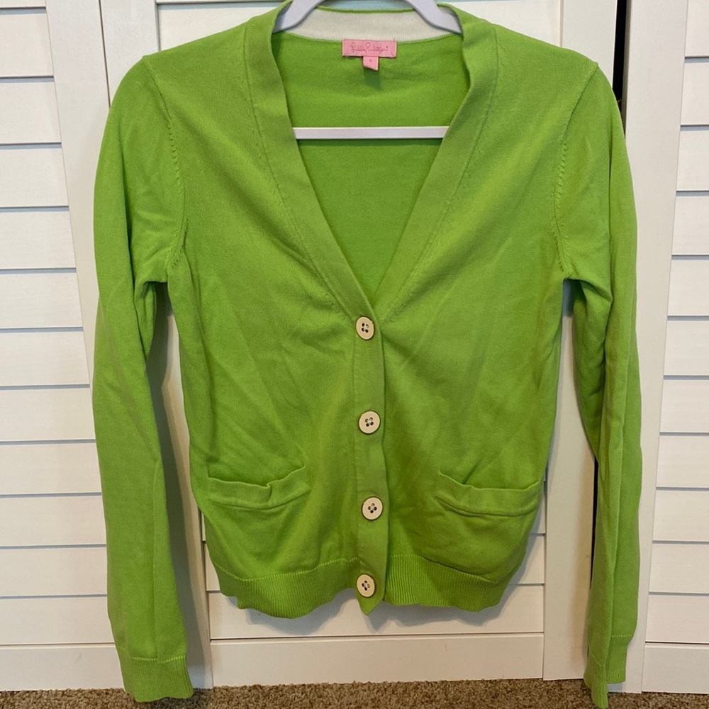 Lilly Pulitzer Button Up Cardigan Sweater Green Size Small